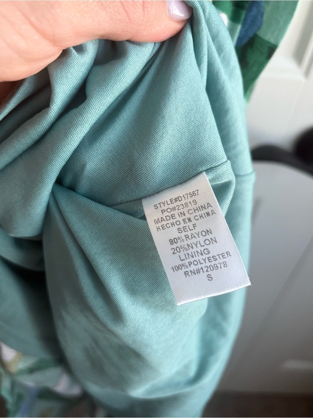 entro Teal Floral Tiered Midi Dress with Pink & Blue Blooms - Picture 5 of 5